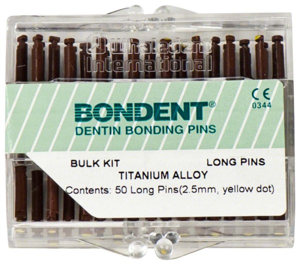 BONDENT® Pins **Bulkpackung** 50 Pins Titanium Alloy gelber Punkt