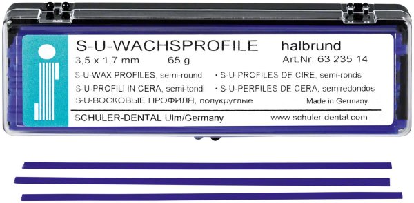 S-U-Wachsprofile 65 g Wachsprofile halbrund, 3,5 x 1,7 mm