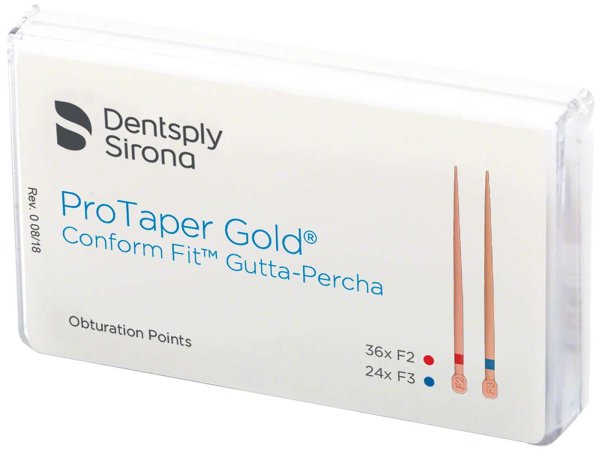 ProTaper Gold® Conform Fit™ Guttaperchaspitzen 60 Stück (36 x F2, 24 x F3)