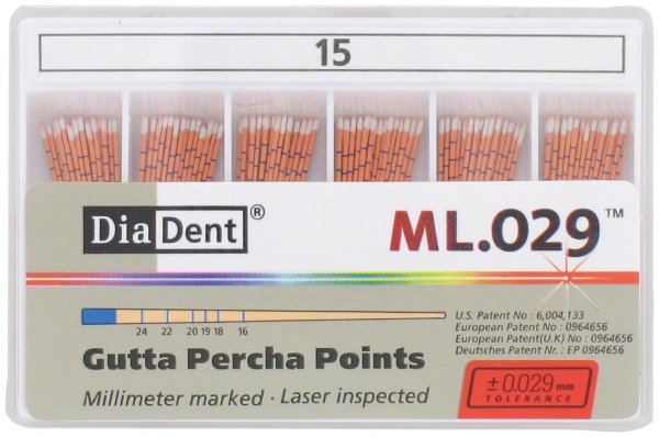 DiaDent® ML.029™ Gutta Percha Points 120 Stück ISO 015