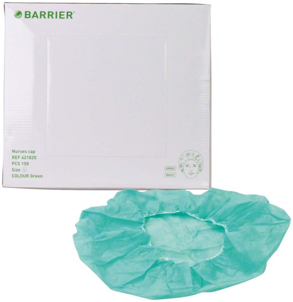 BARRIER® OP-Haube Annie 150 Stück grün, Größe L (55 cm)