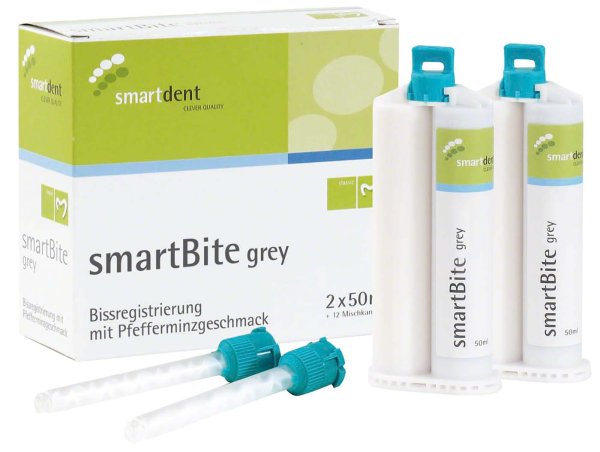 smartBite grey 2 x 50 ml Doppelkartusche, 12 Mischkanülen