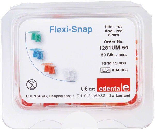 Flexi-Snap 50 Stück unmontiert, rot fein, Figur 370, Ø 8 mm, ISO 080
