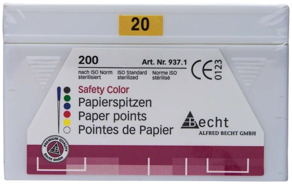 Papierspitzen Safety Color 200 Stück ISO 020