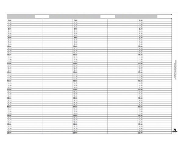 Terminblätter A3 für Ringbuch 53 Stück Typ 222, 5-Tage-Woche, 2-spaltig