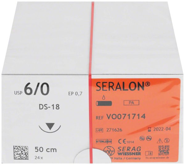 SERALON® 24 Nadeln blau, 0,5 m, DS-18, Stärke 6/0