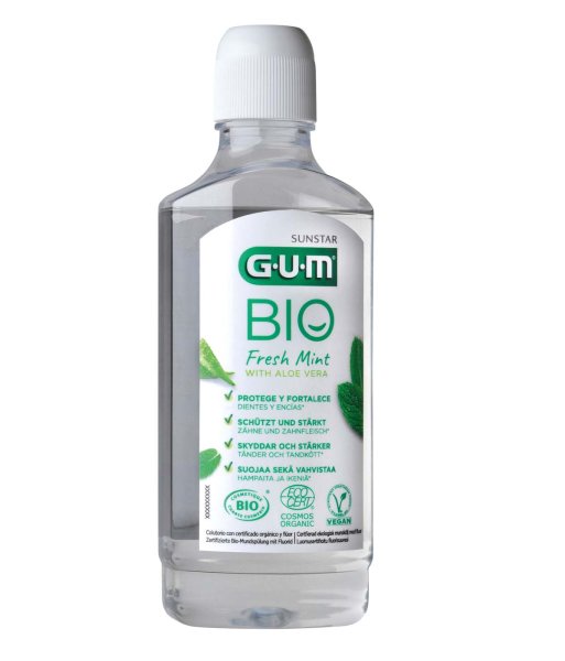 GUM® BIO Mundspülung 500 ml, Pfefferminzgeschmack
