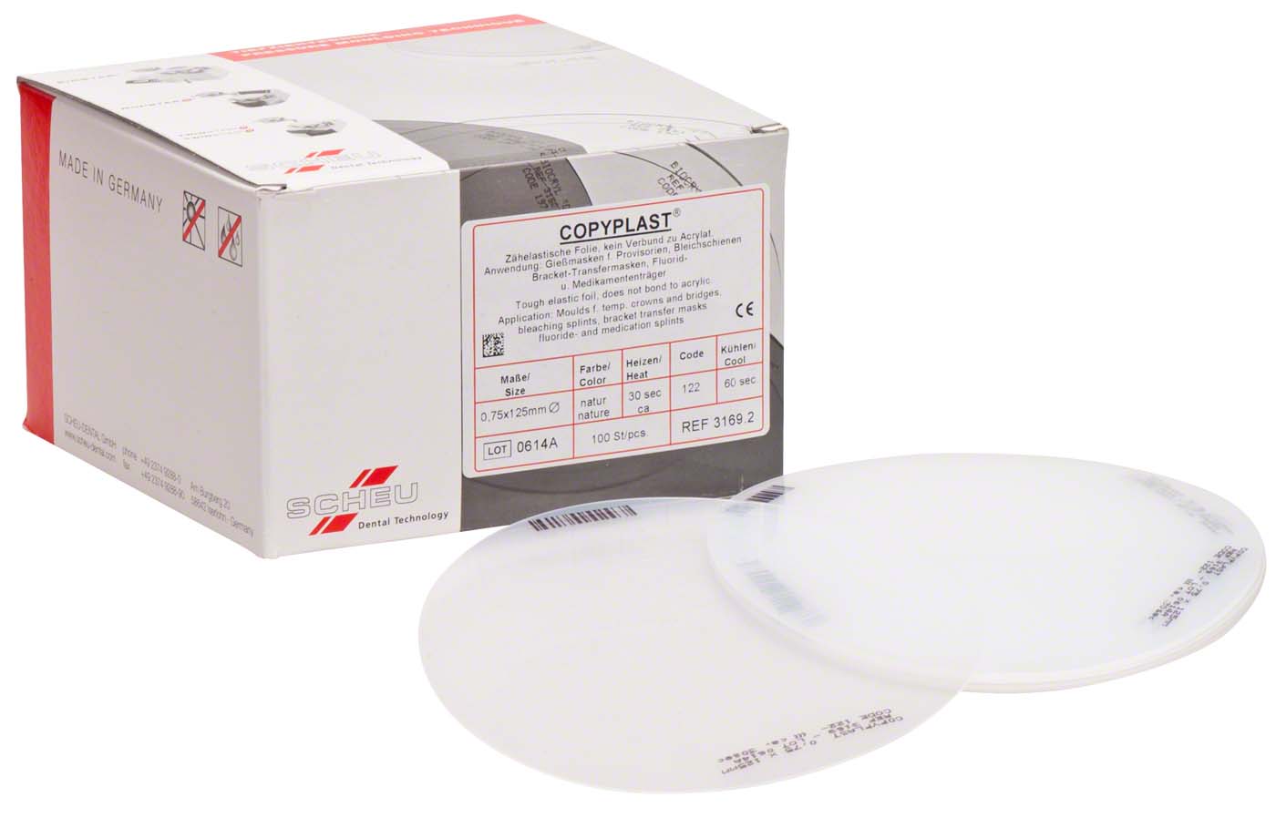 COPYPLAST® 100 Stück rund, Ø 125 mm, Stärke 0,75 mm | Tiefziehfolien ...