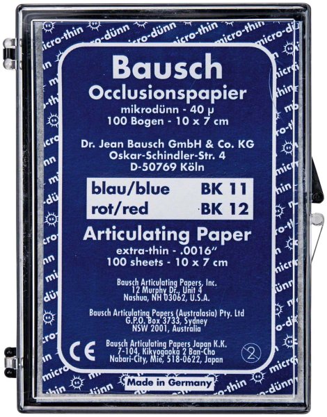 Occlusionspapier Arti-Check® 40 µ 100 Bogen blau, 100 x 70 mm, BK 11