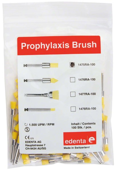 Prophylaxe Bürste 100 Stück gelb, ISO 035, RA
