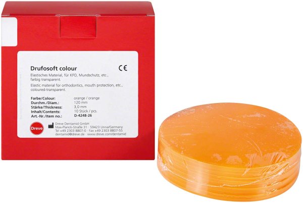 Drufosoft® colour 10 Stück orange, Ø 120 mm, Stärke 3 mm