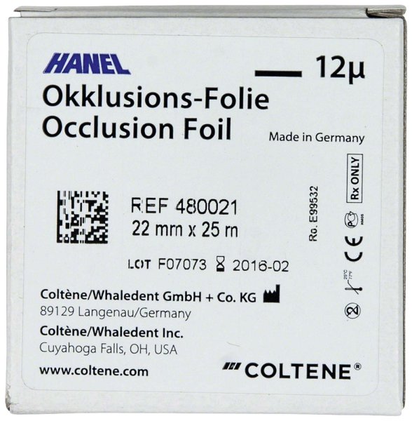 HANEL Occlusions-Folie, einseitig 12 µm 25 m schwarz, 22 mm breit