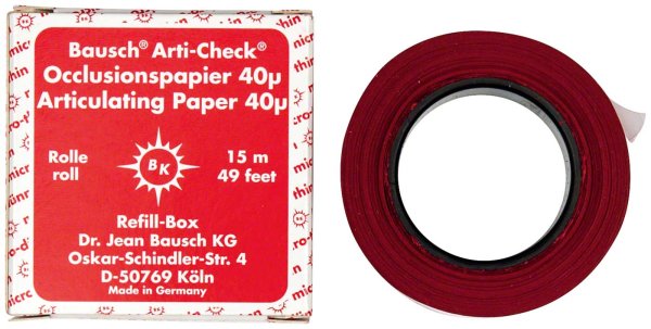 Occlusionspapier Arti-Check® 40 µ **Nachfüllpackung** 15 m rot, 16 mm, BK 1014