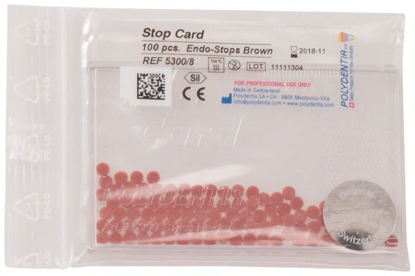 Endo Stops 100 Endo-Stopper rot/braun, 1 Stop-card