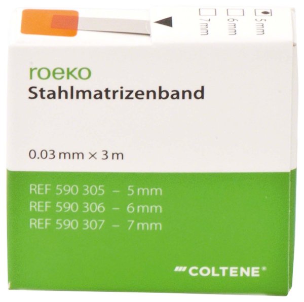 roeko Stahlmatrizenband **Spender** 3 m Band Breite 5 mm, Stärke 0,03 mm