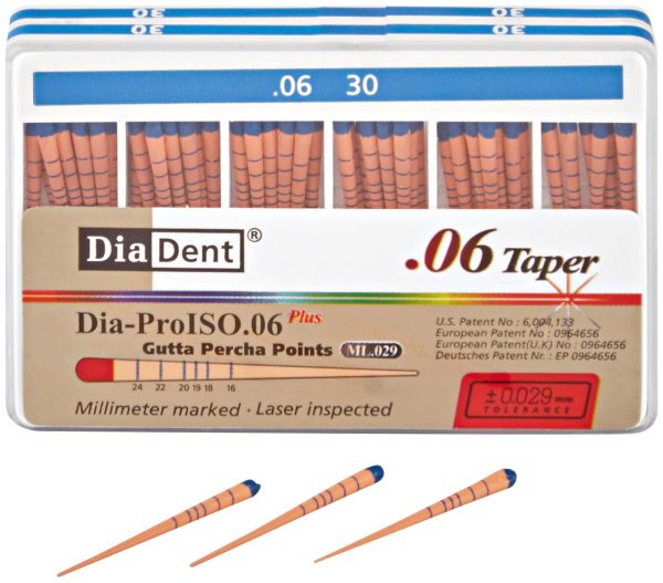 DiaDent® Dia-Pro Guttaperchaspitzen 60 Stück Taper.06, ISO 030